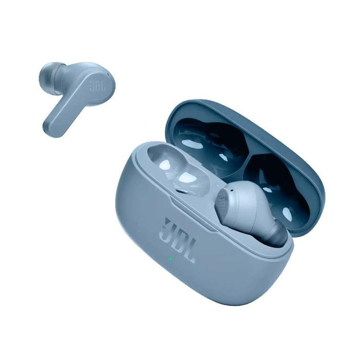 JBL Vibe 200TWS | Écouteurs 100% sans fil intra-auriculaires - Bluetooth - Son JBL Deep Bass - Microphone - Bleu-SONXPLUS Val-des-sources