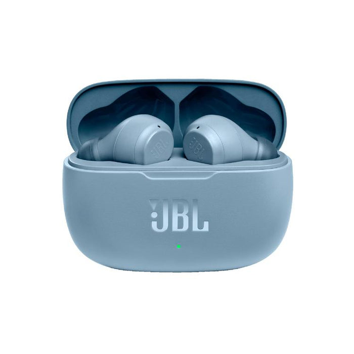 JBL Vibe 200TWS | Écouteurs 100% sans fil intra-auriculaires - Bluetooth - Son JBL Deep Bass - Microphone - Bleu-SONXPLUS Val-des-sources