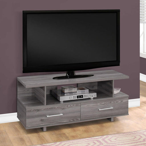 Monarch Specialties I 2608 | Meuble TV - 48" - 2 Tiroirs de rangement - Gris-SONXPLUS Val-des-sources