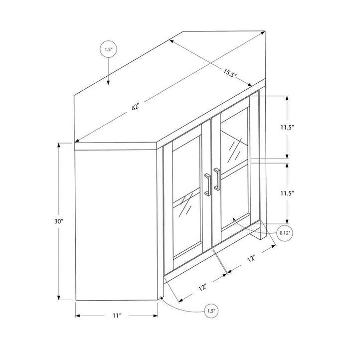 Monarch Specialties I 2716 | Meuble TV - 42" - En coin - Imitation bois - Noir-SONXPLUS Val-des-sources