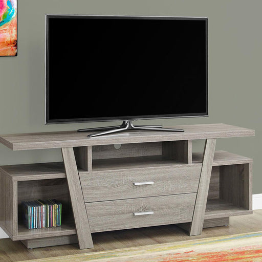 Monarch Specialties I 2721 | Meuble TV - 60" - 2 Tiroirs de rangement - Taupe foncé-SONXPLUS Val-des-sources