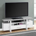 Monarch Specialties I 2725 | Meuble TV - 60" - Dessus en simili-ciment - Blanc-SONXPLUS Val-des-sources
