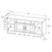 Monarch Specialties I 2744 | Meuble TV - 60" - Imitation bois - Pin d'or-SONXPLUS Val-des-sources