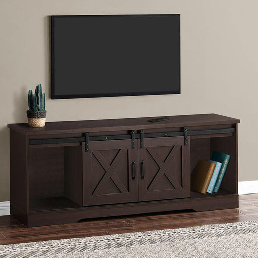 Monarch Specialties I 2745 | Meuble TV - 60" - 2 Portes coulissantes - Expresso-SONXPLUS Val-des-sources