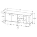 Monarch Specialties I 2831 | Meuble TV - 60" - Imitation bois - Brun moyen - Imitation de béton gris-SONXPLUS Val-des-sources
