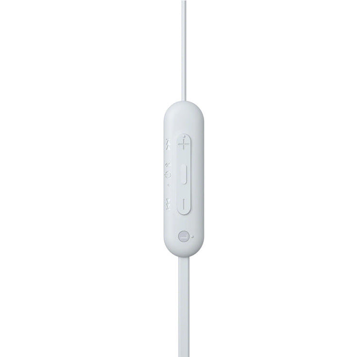 Sony WI-C100 | Écouteurs intra-auriculaires - Sans fil - Bluetooth - Autour du cou - Microphone - IPX4 - Blanc-SONXPLUS Val-des-sources