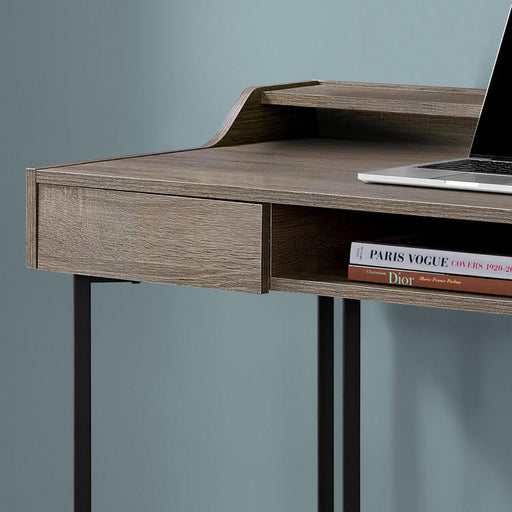 Monarch Specialties I 7360 | Meuble d'ordinateur - 48" - Avec tiroirs - Métal noir - Taupe foncé-SONXPLUS Val-des-sources