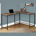 Monarch Specialties I 7391 | Meuble d'ordinateur - 58" - En coin - Conception en L - Métal noir - Immitation bois brun-SONXPLUS Val-des-sources