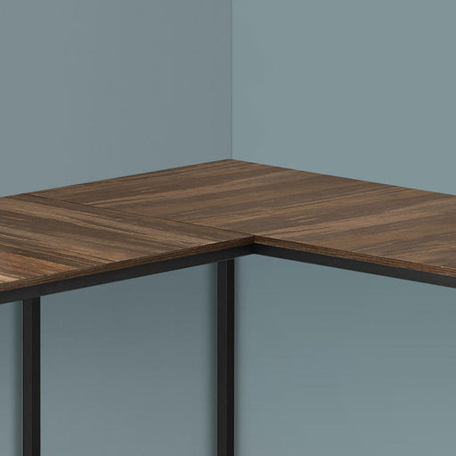 Monarch Specialties I 7391 | Meuble d'ordinateur - 58" - En coin - Conception en L - Métal noir - Immitation bois brun-SONXPLUS Val-des-sources