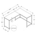 Monarch Specialties I 7391 | Meuble d'ordinateur - 58" - En coin - Conception en L - Métal noir - Immitation bois brun-SONXPLUS Val-des-sources