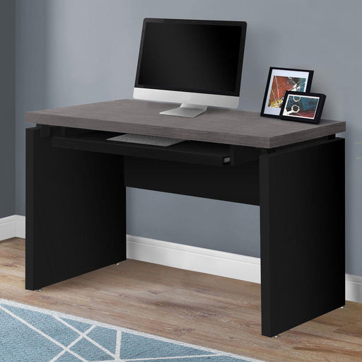 Monarch Specialties I 7439 | Meuble d'ordinateur - Compact - Grand plateau de clavier - Dessus gris - Noir-SONXPLUS Val-des-sources