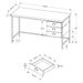 Monarch Specialties I 7485 | Meuble d'ordinateur - 55" - Spacieux dessus - 3 tiroirs - Base en Métal noir - Fini imitation de bois brun-SONXPLUS Val-des-sources