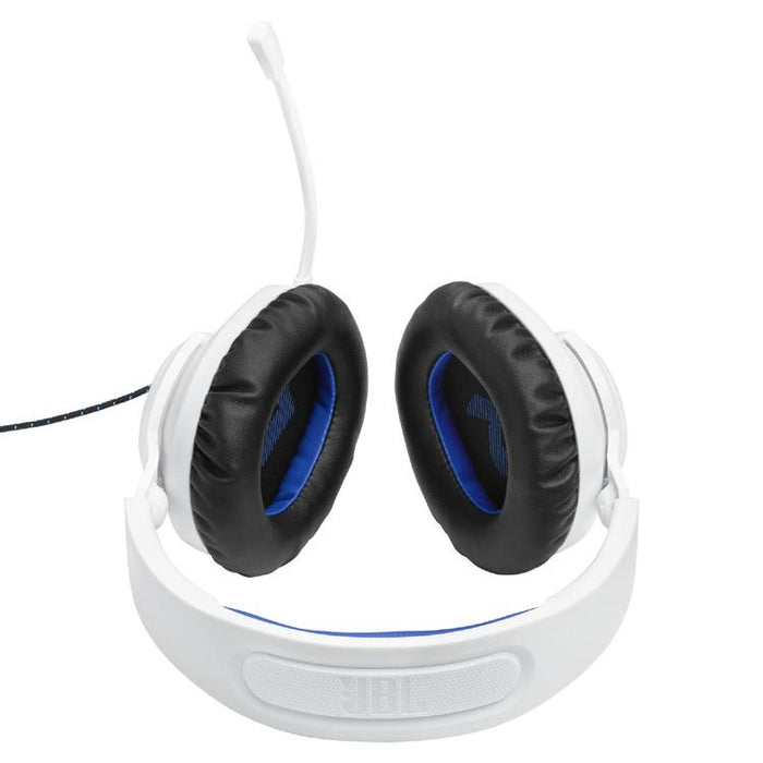 JBL Quantum 100P | Casque de jeu filaire circum-auriculaire - Pour Console Playstation - Blanc/Bleu-SONXPLUS Val-des-sources