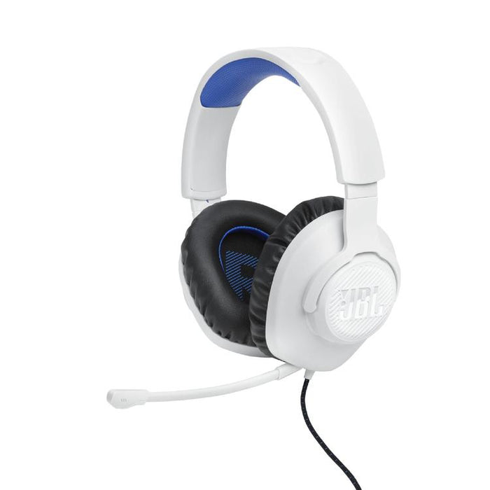 JBL Quantum 100P | Casque de jeu filaire circum-auriculaire - Pour Console Playstation - Blanc/Bleu-SONXPLUS Val-des-sources