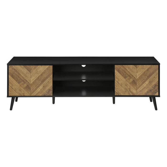 Monarch Specialties I 2781 | Meuble pour téléviseur 72'' - Base noir - Avec 2 portes simili-bois-SONXPLUS Val-des-sources