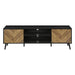 Monarch Specialties I 2781 | Meuble pour téléviseur 72'' - Base noir - Avec 2 portes simili-bois-SONXPLUS Val-des-sources