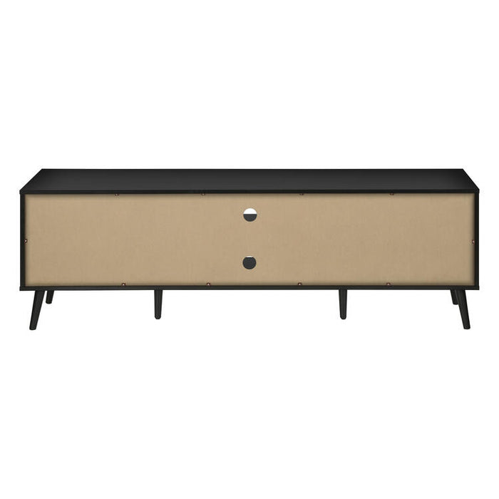 Monarch Specialties I 2781 | Meuble pour téléviseur 72'' - Base noir - Avec 2 portes simili-bois-SONXPLUS Val-des-sources