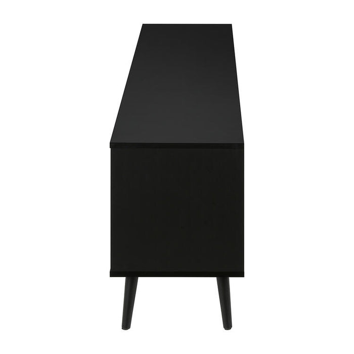 Monarch Specialties I 2781 | Meuble pour téléviseur 72'' - Base noir - Avec 2 portes simili-bois-SONXPLUS Val-des-sources