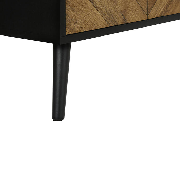 Monarch Specialties I 2781 | Meuble pour téléviseur 72'' - Base noir - Avec 2 portes simili-bois-SONXPLUS Val-des-sources