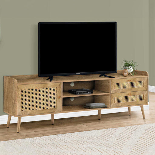 Monarch Specialties I 2723 | Meuble pour téléviseur 72'' - Avec rangement - Noyer-SONXPLUS Val-des-sources