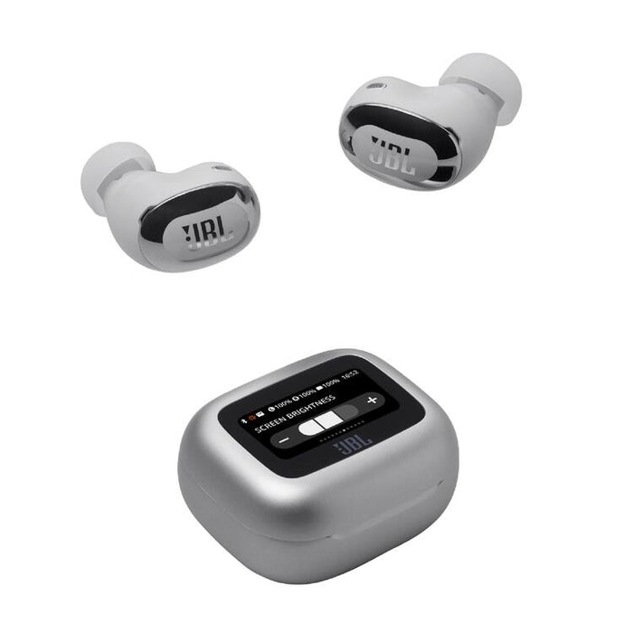 JBL Live Buds 3 | Écouteurs intra-auriculaires - Écran tactile LED 1,45" - Bluetooth - Argent-SONXPLUS Val-des-sources
