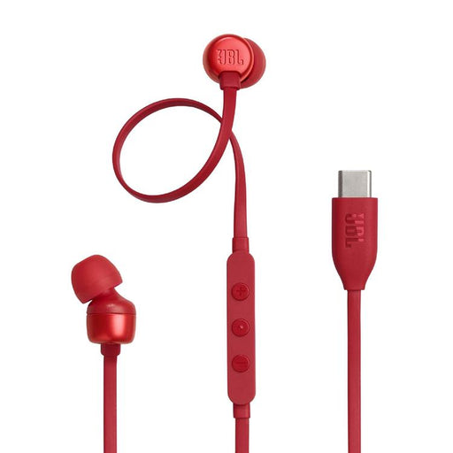 JBL Tune 310C | Écouteurs intra-auriculaires - Filaire - USB-C - Télécommande 3 boutons - Rouge-SONXPLUS Val-des-sources