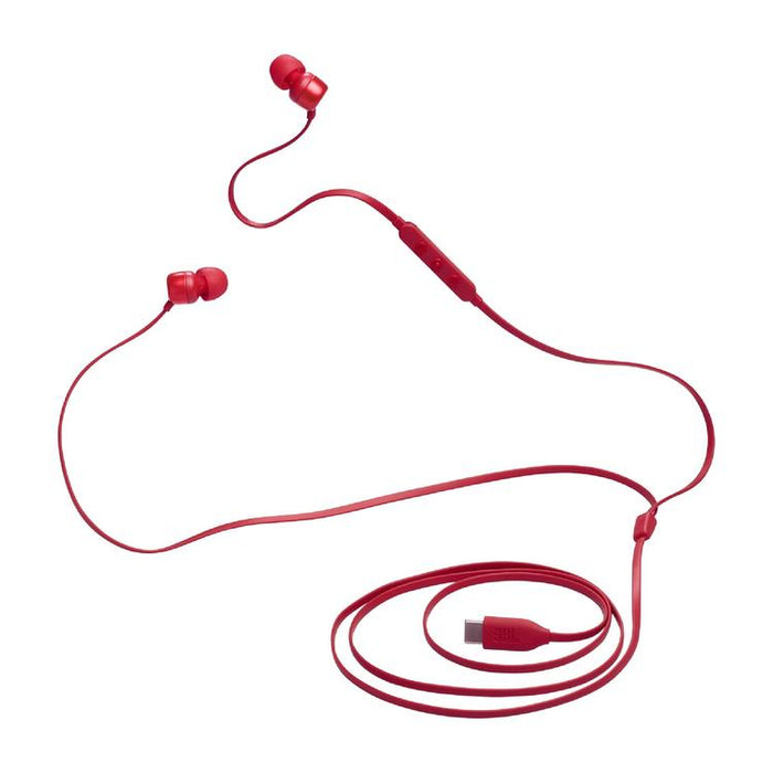 JBL Tune 310C | Écouteurs intra-auriculaires - Filaire - USB-C - Télécommande 3 boutons - Rouge-SONXPLUS Val-des-sources
