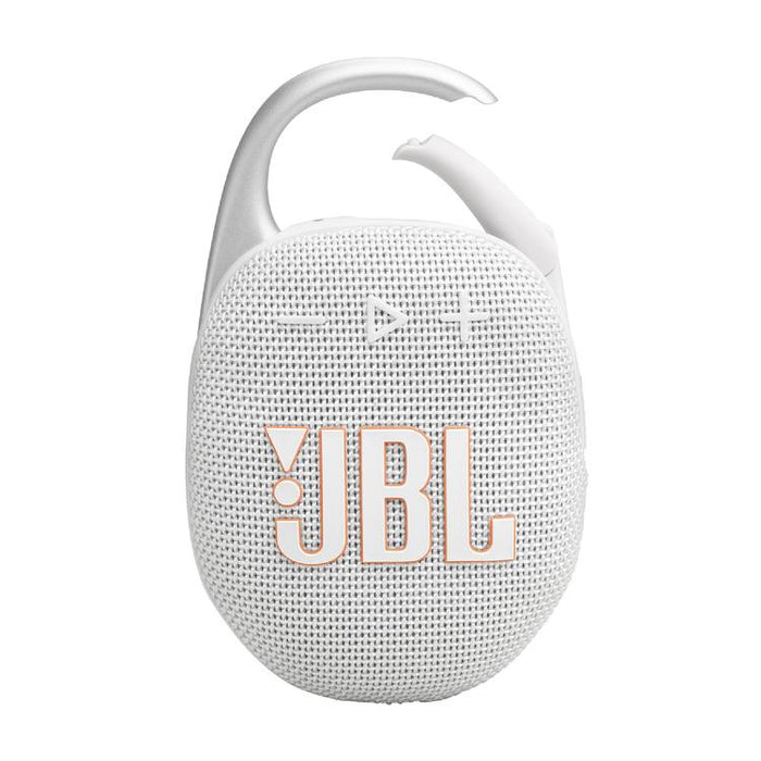 JBL Clip 5 | Haut-parleur à mousqueton portable - Bluetooth - IP67 - Blanc-SONXPLUS Val-des-sources