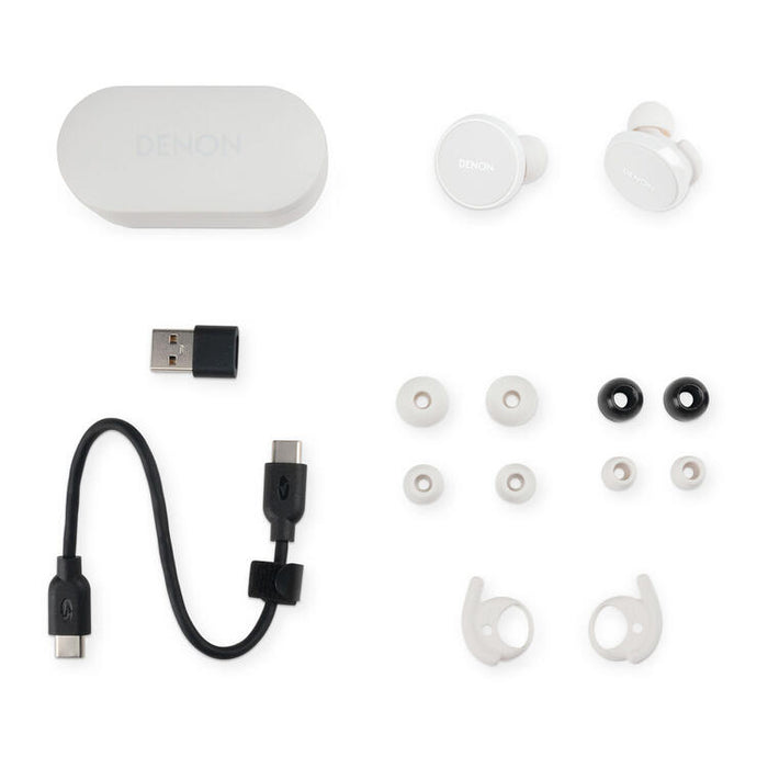 Denon PERL PRO | Écouteurs intra-auriculaires - Sans fil - Bluetooth - Technologie Masimo Adaptive Acoustic - Blanc-SONXPLUS Val-des-sources