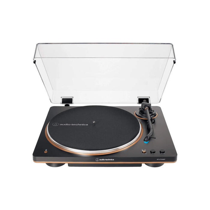Audio-Technica AT-LP70XBTBZ | Table tournante Stéréo - Sans fil - Bluetooth - Entraînement par courroie - Entièrement automatique - Noir/Bronze-SONXPLUS Val-des-sources