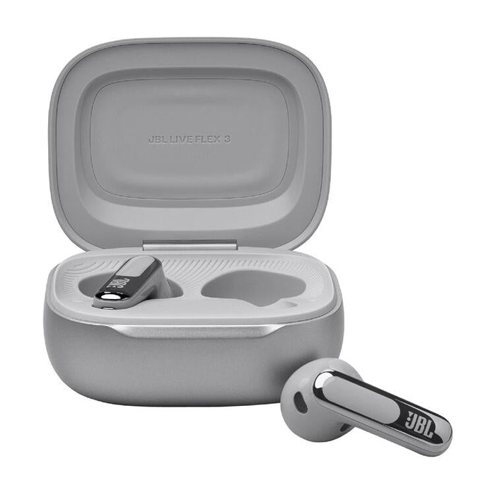 JBL Live Flex 3 | Écouteurs intra-auriculaire - Sans fil - Réduction de bruit - Écran tactile 1,45" - Argent-SONXPLUS Val-des-sources