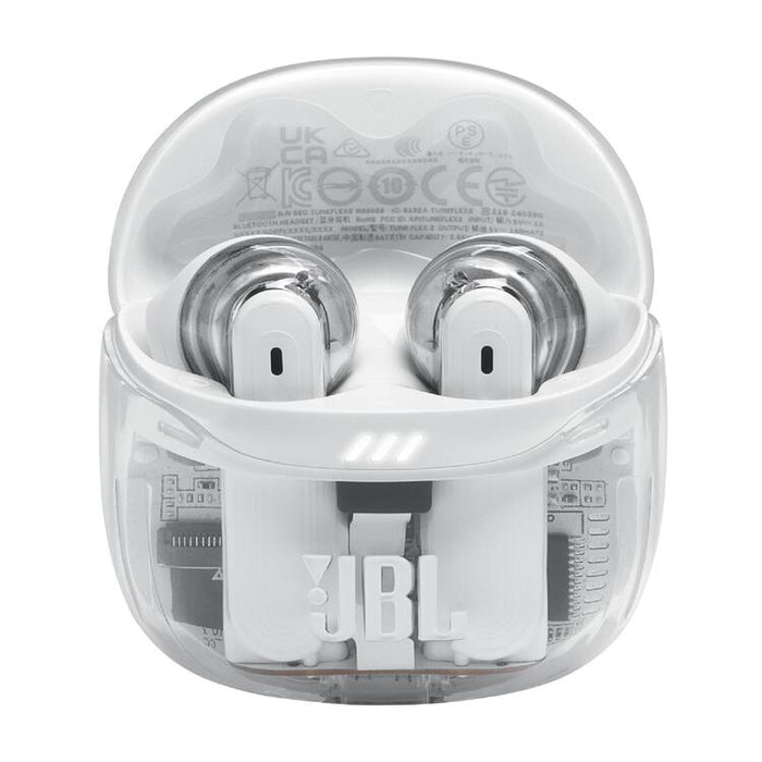 JBL Tune Flex 2 | Écouteurs intra-auriculaires - 100% Sans fil - Bluetooth - Réduction de bruit - 6 Microphones - IP54 - Blanc Fantôme-SONXPLUS Val-des-sources