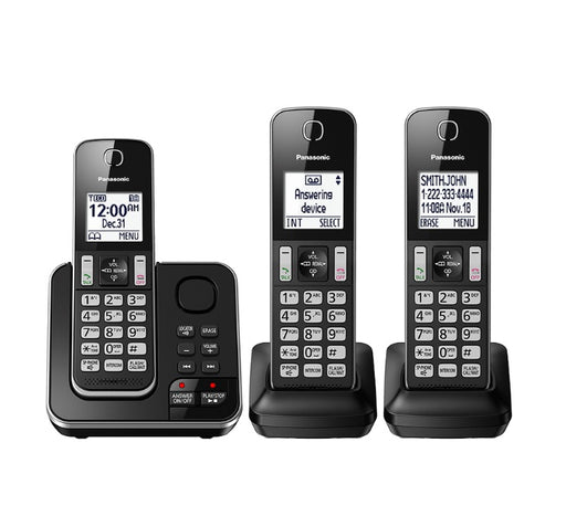 Panasonic KX-TGD393B | Téléphone sans fil - 3 combinés - Répondeur - Noir-SONXPLUS Val-des-sources