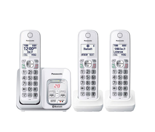 Panasonic KX-TGD593W | Téléphone sans fil - 3 combinés - Liaison cellulaire - Répondeur - Bluetooth - Blanc-SONXPLUS Val-des-sources