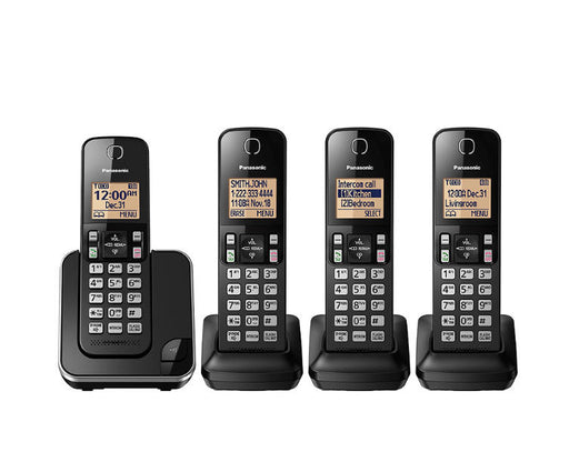 Panasonic KX-TGC384B | Téléphone sans fil - 4 combinés - Noir-SONXPLUS Val-des-sources
