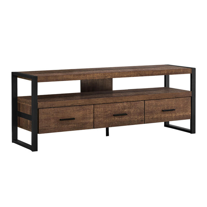 Monarch Specialties I2820 | Meuble TV - 60" - 3 Tiroirs - Brun foncé-SONXPLUS Val-des-sources