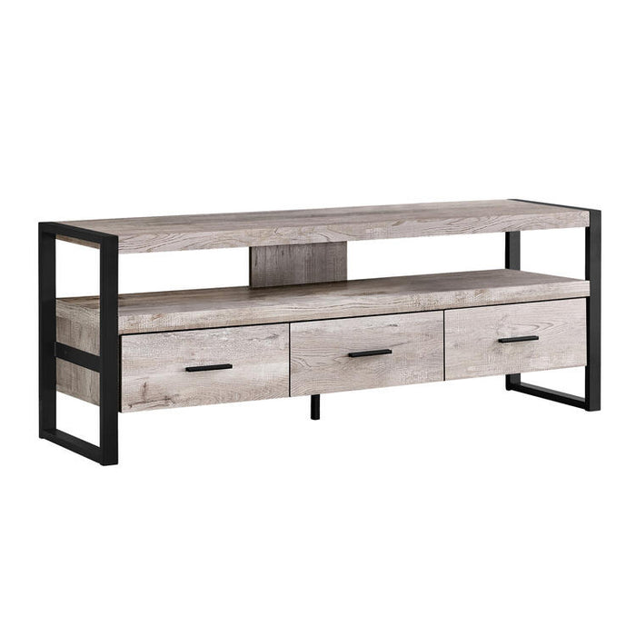 Monarch Specialties I2822 | Meuble TV - 60" - 3 Tiroirs - Taupe-SONXPLUS Val-des-sources