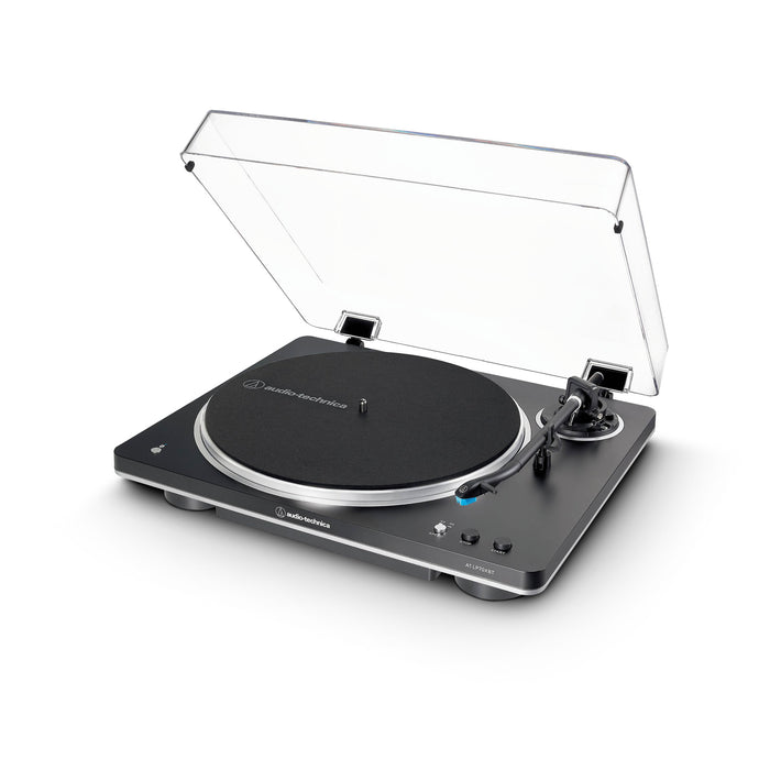 Audio-Technica AT-LP70XBTBS | Table tournante Stéréo - Sans fil - Bluetooth - Entraînement par courroie - Entièrement automatique - Noir/Argent | 02 | Sonxplus Val des Sources