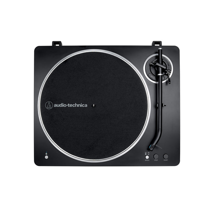 Audio-Technica AT-LP70XBTBS | Table tournante Stéréo - Sans fil - Bluetooth - Entraînement par courroie - Entièrement automatique - Noir/Argent | 03 | Sonxplus Val des Sources