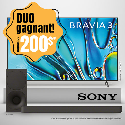 Sony BRAVIA 3 K-75S30 | Téléviseur 75" - LCD - DEL - Série S30 - 4K Ultra HD - HDR - Google TV | 02 | Sonxplus Val des Sources