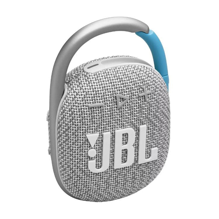 JBL Clip 4 Eco | Haut-parleur - Ultra-portable - Étanche - Bluetooth - Mousqueton intégré - Blanc-SONXPLUS.com