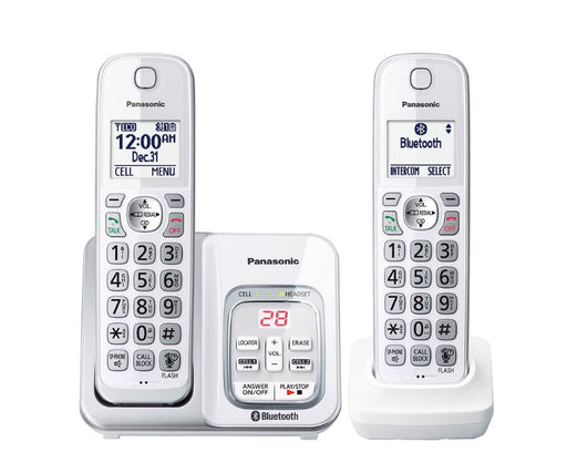 Panasonic KX-TGD592W | Téléphone sans fil - 2 combinés - Liaison cellulaire - Répondeur - Bluetooth - Blanc-Sonxplus 
